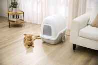 ラクリーン&nbsp;炭脱臭ファン付き猫トイレ&nbsp;DFT-52&nbsp;アイボリー／ベージュ
