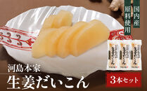 国内産&nbsp;原料使用&nbsp;生姜だいこん&nbsp;3本&nbsp;セット&nbsp;河島本家