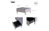 リビングテーブル&nbsp;80cm&nbsp;MLT-242＜ダークグレー＞【モーブル】【大川家具】