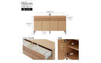 ローバー&nbsp;150cm&nbsp;サイドボード&nbsp;＜オークナチュラル＞&nbsp;&nbsp;【モーブル】【大川家具】