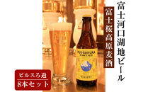 【富士河口湖地ビール】富士桜高原麦酒ピルスろ過8本セット
