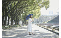 有松・鳴海絞り&nbsp;日傘A（紺色）-蜘蛛絞り-【藍染が風にゆれる日本遺産のまち有松寄附金専用】
