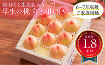 総社もも生産組合　6月-7月早生の桃　自家用1.8kg【6月下以降発送】