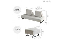 ミゲル&nbsp;アイランド&nbsp;ソファ&nbsp;幅160cm&nbsp;ミルキーホワイト&nbsp;【モーブル】【大川家具】