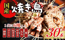 【職人手刺し】国産焼き鳥&nbsp;6種30本&nbsp;【バラエティパック】小分けパック（生串・冷凍）&nbsp;|&nbsp;焼き鳥&nbsp;国産&nbsp;手刺し&nbsp;焼き鳥セット&nbsp;バラエティ&nbsp;生串&nbsp;冷凍&nbsp;焼き鳥パック&nbsp;晩酌&nbsp;詰め合わせお取り寄せ&nbsp;グルメ&nbsp;人気&nbsp;おすすめ&nbsp;鳥取県&nbsp;境港市&nbsp;