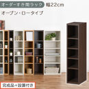 【完成品＋設置付き】オーダーすき間ラック〔幅22cm・オープン・ロータイプ〕（ウォールナット）すき間ラック&nbsp;日本製&nbsp;国産&nbsp;隙間収納&nbsp;ラック&nbsp;本棚&nbsp;スリム&nbsp;薄型&nbsp;縦長&nbsp;オーダー&nbsp;棚&nbsp;隙間収納棚&nbsp;漫画&nbsp;AKONBEE02020-22-WAL