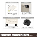 【完成品＋設置付き】オーダーすき間ラック〔幅22cm・キャスター・扉左開き・ロータイプ〕（ホワイト）すき間ラック&nbsp;収納棚&nbsp;約&nbsp;奥行32&nbsp;高さ96&nbsp;扉付き&nbsp;キャスター付き&nbsp;スリム&nbsp;ロータイプ&nbsp;本棚&nbsp;AKONBE400107-22L-WH