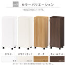 【完成品＋設置付き】オーダーすき間ラック〔幅35cm・キャスター・扉左開き・ロータイプ〕（ホワイト）すき間ラック&nbsp;収納棚&nbsp;約&nbsp;奥行32&nbsp;高さ96&nbsp;扉付き&nbsp;キャスター付き&nbsp;スリム&nbsp;ロータイプ&nbsp;本棚&nbsp;AKONBE400111-35L-WH