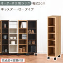 【完成品＋設置付き】オーダーすき間ラック〔幅22cm・キャスター・ロータイプ〕（オーク）隙間収納&nbsp;キャスター付き&nbsp;キッチン&nbsp;洗面台&nbsp;隙間&nbsp;収納&nbsp;洗濯機横&nbsp;隙間収納ラック&nbsp;ラック&nbsp;薄型&nbsp;木製&nbsp;約&nbsp;AKONBE400100-22-OAK