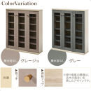 【完成品でお届け】ガラス扉キャビネット&nbsp;3扉タイプ（グレー）Toffy&nbsp;トフィー&nbsp;ガラスキャビネット&nbsp;本棚&nbsp;ガラス扉&nbsp;ディスプレイラック&nbsp;コミック収納&nbsp;ガラスショーケース&nbsp;CD収納&nbsp;PUTUPUTU&nbsp;AKANBR920152-0-GY