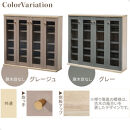 【完成品＋設置付き】ガラス扉キャビネット&nbsp;4扉タイプ（グレージュ）Toffy&nbsp;トフィー&nbsp;ガラスキャビネット&nbsp;本棚&nbsp;ガラス扉&nbsp;ディスプレイラック&nbsp;コミック収納&nbsp;ガラスショーケース&nbsp;CD収納&nbsp;AKONBR920153-0-GBE