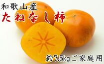 ◆先行予約◆【秋の味覚】和歌山産のたねなし柿ご家庭用約7.5kg【ポイント交換専用】