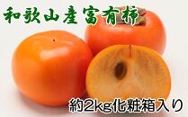 ［厳選・産直］和歌山産の富有柿約2kg（化粧箱入り）（2L～4Lサイズ）【ポイント交換専用】