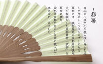 【伊と幸】《白生地の老舗が贈る》都扇-みやこおうぎ-compact絹fan（波筬柄・若草色）