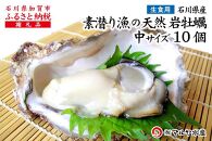 石川県・加賀市 岩牡蠣 岩かき ( 天然 殻付き 生食用 ) 中サイズ 10個