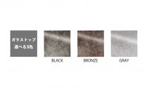 150ガラストップテーブル【2本脚／ブラック】