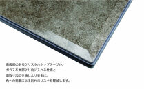 150ガラストップテーブル【4本脚／グレー】