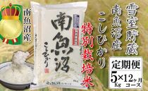 特別栽培【頒布会5kg×全12回】雪室貯蔵・塩沢産コシヒカリ