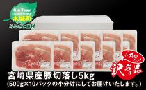  【訳あり】宮崎県産豚切落し5kg(500g×10パック)
