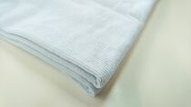 軽量シール織綿毛布　横ボーダー（ブルー）　松岡織物株式会社