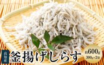 釜揚げしらす 約600ｇ（約300ｇ×2袋）/森国商店 浜で瞬時に釜出し 高知のしらす【ポイント交換専用】