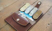 レール式コインケース【ダークブラウン】各コインをキッチリ収納できる小さなお財布！