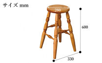 H60&nbsp;カントリーハイ丸スツール&nbsp;アーミッシュ色