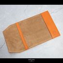 maf pinto (マフ ピント) レザーブックカバー 文庫サイズ オレンジシュリンク 本革 日本製