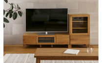 【開梱設置】高野木工 LECCE レッチェ 120TVボード オーク (透明ガラス) 【10年保証】