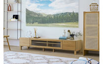 【開梱設置】高野木工 LECCE レッチェ 164TVボード オーク (透明ガラス) 【10年保証】