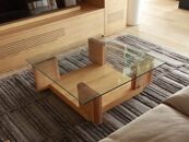 CARAMELLA Living Table 1206 oak (glass top)