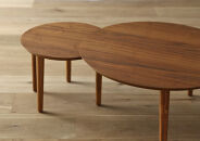 【開梱設置】高野木工 バルーンリビングテーブル 90-2枚 ウォールナット【10年保証】