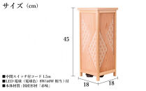 KND-450S-106&nbsp;レーザー角行灯「奏」&nbsp;麻の葉デザイン1／国産杉ツキ板／和紙貼り