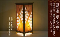 KND-450S-106&nbsp;レーザー角行灯「奏」&nbsp;麻の葉デザイン1／国産杉ツキ板／和紙貼り