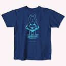 ヨロンブルーTシャツ「島猫」・ネイビーブルー／Sサイズ