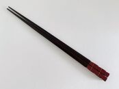 鎌倉彫　箸「市松」　朱　21.5cm