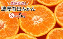 農家直送！濃厚有田みかん5kg【Ｓサイズ】／みかんの本場和歌山有田より11月中旬～発送予定