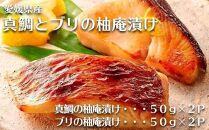 愛媛県産真鯛とブリの柚庵漬け　各２P