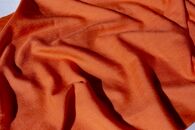 （オレンジ）【現代の名工作】上品な光沢の華やかなシルクウールストール