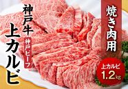 最高級ブランド和牛「神戸牛（神戸ビーフ）」上カルビ1.2kg　焼き肉用