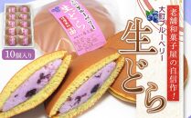 老舗和菓子屋の自信作！大町ブルーベリー生どら10個入り  老舗 和菓子 どら焼き  長野県 大町市