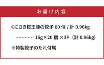 くにさき桜王豚の餃子60個/計0.96kg