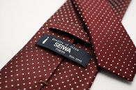 &nbsp;【受注生産】匠の技術で織り上げるシルク１００％のサテンピンドットネクタイ（ダークワイン）|&nbsp;ネクタイ&nbsp;シルク&nbsp;サテン&nbsp;ワイン&nbsp;高級&nbsp;ビジネス&nbsp;フォーマル&nbsp;ギフト&nbsp;送料無料&nbsp;東京&nbsp;八王子