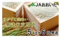 JAの手間いらず無洗米10月から半年間定期便/5kg×6回発送