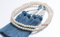 kn025　【宝石サンゴ】白珊瑚本連数珠（男性用）