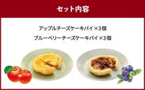 アップルチーズケーキパイとブルーベリーチーズケーキパイセット 計6個 各3個 北海道産【ポイント交換専用】