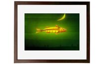 ＼京都・綾部の癒やし作家／【絵画】 「月の魚」　額装サイズ526mmx412mm