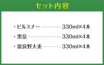 大雪地ビールセット（ピルスナー×4本／黒岳×4本／富良野大麦×4本）_00478