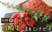 宮崎牛 こま肉＆ミンチセット 合計1kg