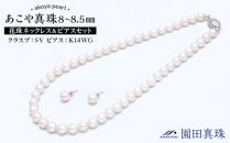 あこや真珠（8～8.5ｍｍ珠）花珠ネックレス＆ピアスセット【ポイント交換専用】